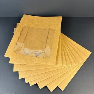 Kraft Paper Bakery or Pastry Boxes with clear display windows Lot (9)